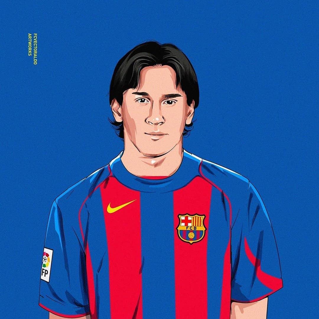 عکس کارتونی مسی با جام جهانی